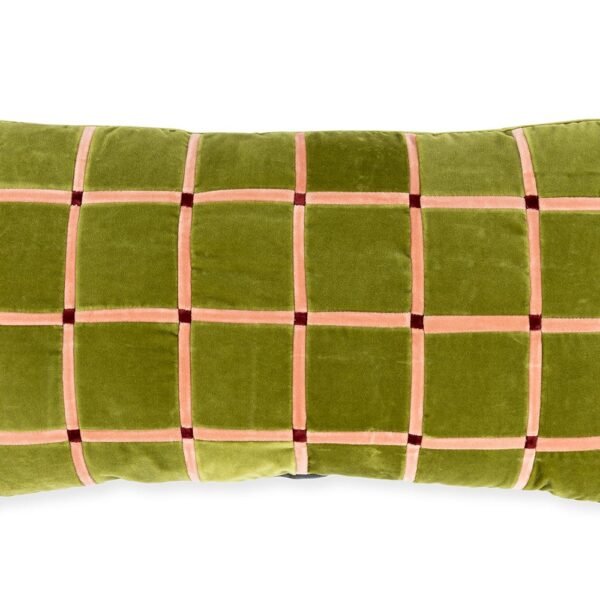 Athena Velvet Cushion Leaves, Pale Rose & Wine 40 x 70cm